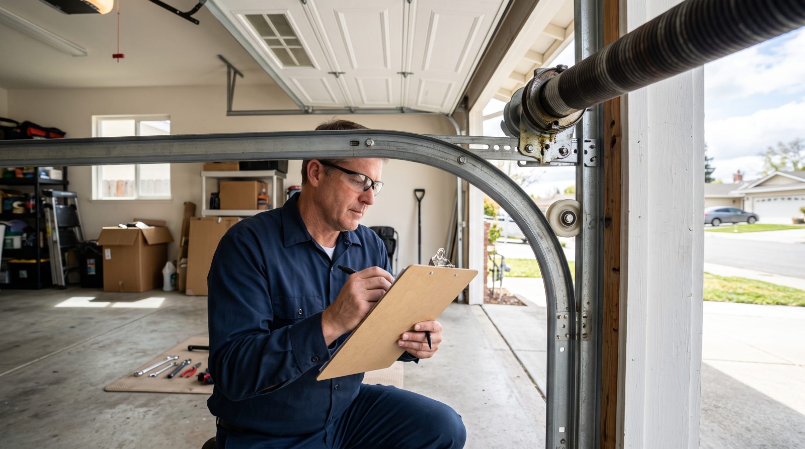 garage door parts and estimate planning scene in Milpitas