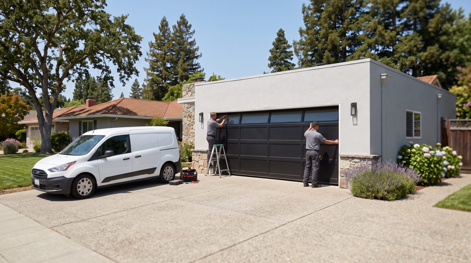 garage door installation at Cupertino home