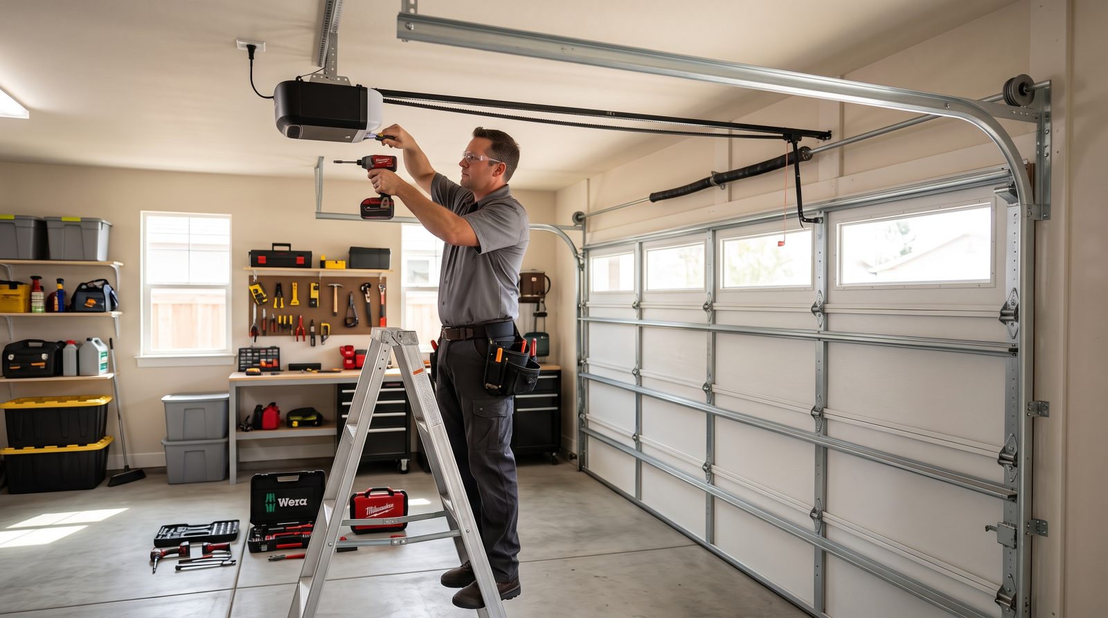 new belt drive garage door opener installation