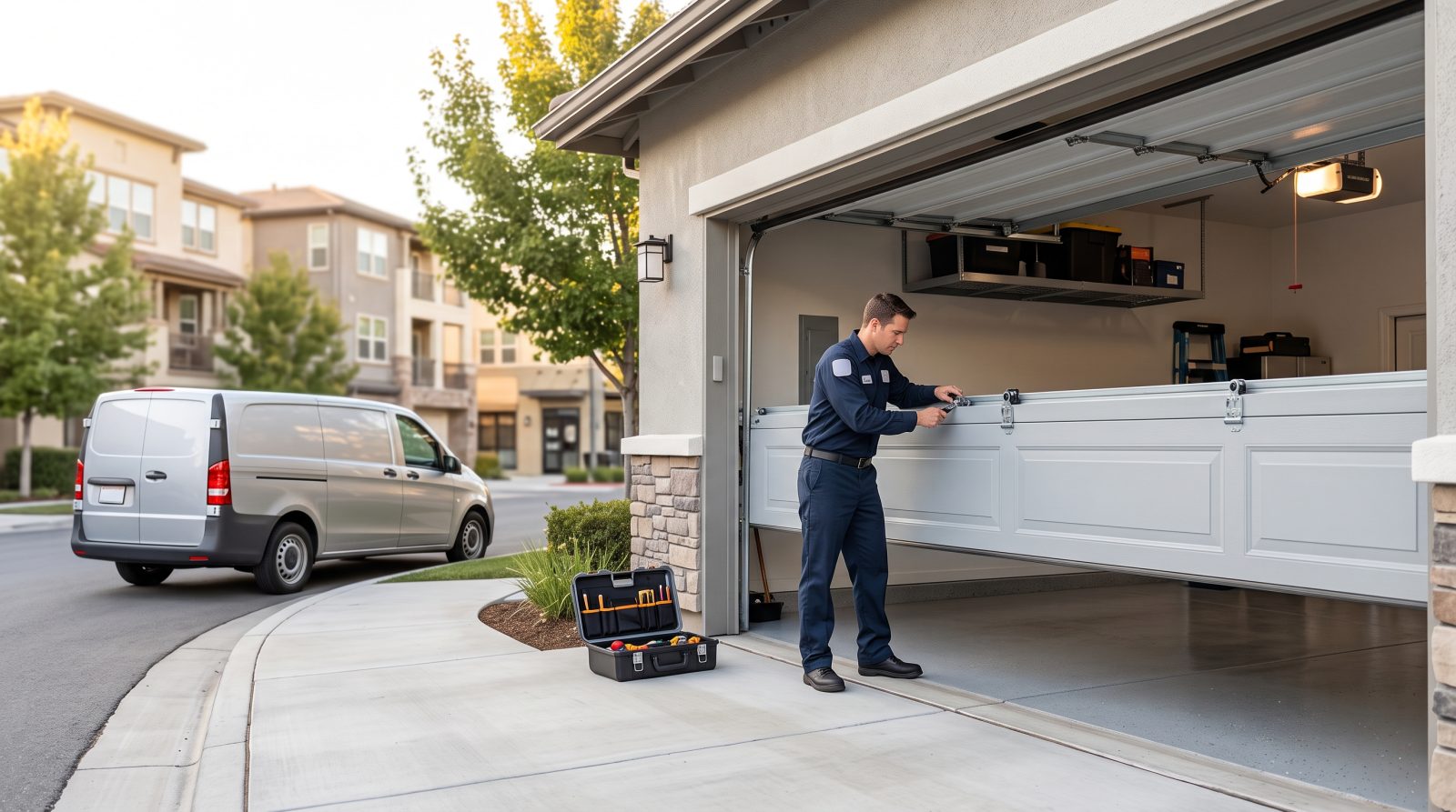 garage door repair near mixed use urban neighborhood